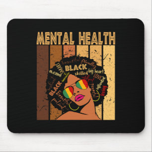 Mental Health Afro African American Black History  Mouse Mat