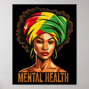 Mental Health Afro African American Black History Poster