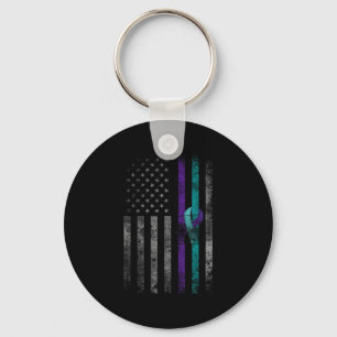 Mental Health American Flag Suicide Awareness Key Ring