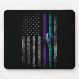 Mental Health American Flag Suicide Awareness Mouse Mat