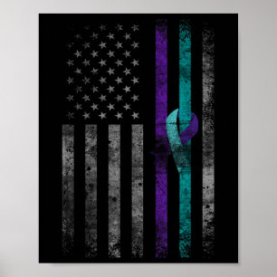 Mental Health American Flag Suicide Awareness Poster