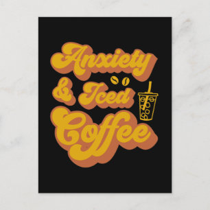 Mental Health Anxiety And Iced Coffee Awareness Holiday Postcard