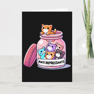 Mental Health Anxiety Cat Lover Depression Anti De Card