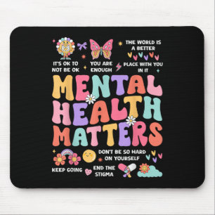 Mental Health Autism Awareness Month Groovy Mouse Mat