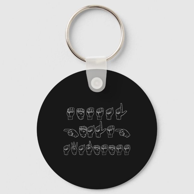Mental Health Awareness ASL Sign Language Hands Mu Key Ring (Front)
