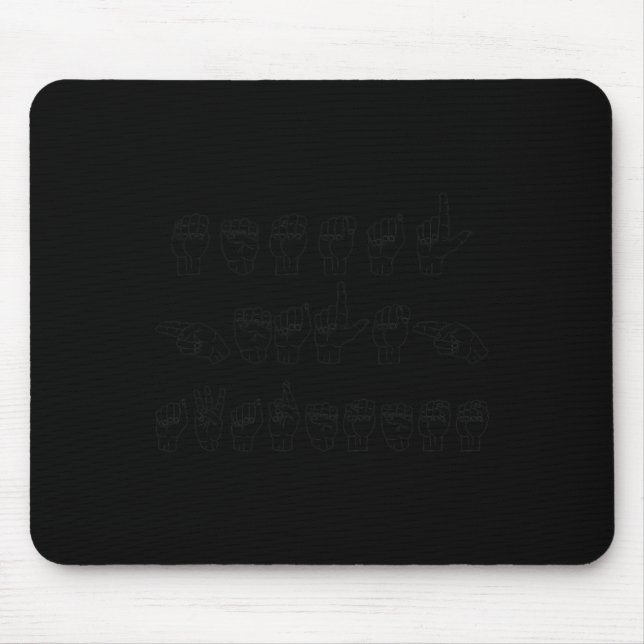 Mental Health Awareness ASL Sign Language Hands Mu Mouse Mat (Front)