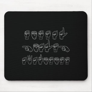 Mental Health Awareness ASL Sign Language Hands Mu Mouse Mat