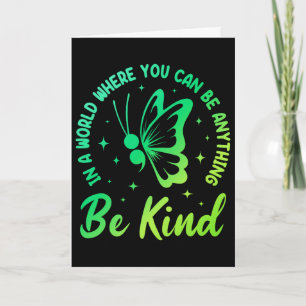 Mental Health Awareness Be Kind Green Butterfly Se Card
