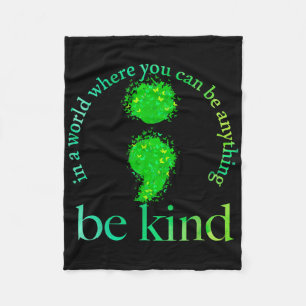 Mental Health Awareness Be Kind Green Butterfly Se Fleece Blanket