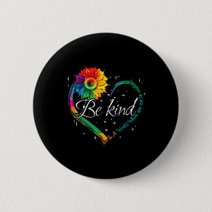 Mental Health Awareness Be Kind Tee Colourful Sunf 6 Cm Round Badge