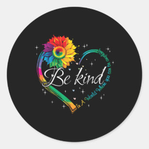 Mental Health Awareness Be Kind Tee Colourful Sunf Classic Round Sticker