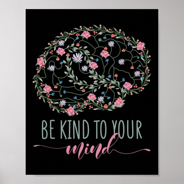 Mental Health Awareness Be Kind To Your Mind  Poster (Front)