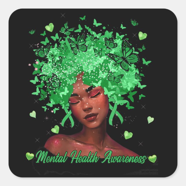 Mental Health Awareness | Be Kind To Your Mind Square Sticker (Front)