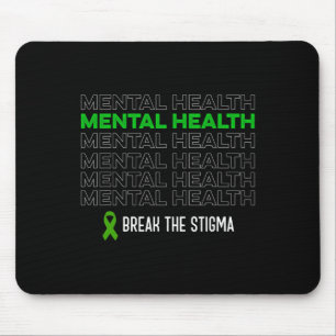 Mental Health Awareness Break The Stigma Ribbon Mouse Mat