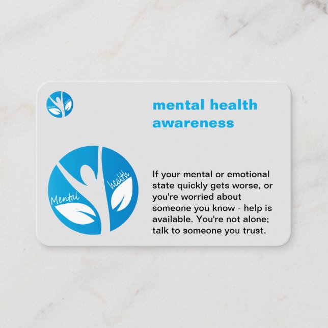 mental health awareness business card (Front)