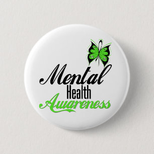 Mental Health Awareness Butterfly 6 Cm Round Badge