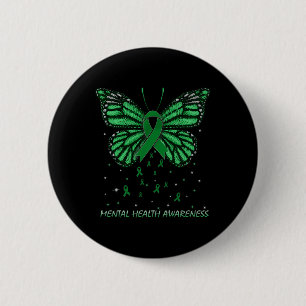 Mental Health Awareness Butterfly Comfort Colours 6 Cm Round Badge