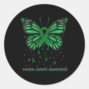 Mental Health Awareness Butterfly Comfort Colours Classic Round Sticker