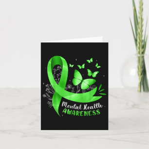 Mental Health Awareness Butterfly Green Ribbon Wom Card
