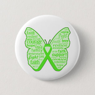 Mental Health Awareness Butterfly Ribbon 6 Cm Round Badge