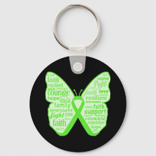 Mental Health Awareness Butterfly Ribbon Key Ring