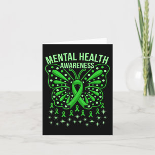 Mental Health Awareness Butterfly Ribbons Supporte Card