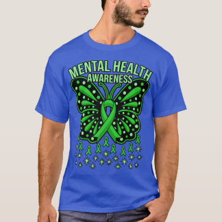 Mental Health Awareness Butterfly Ribbons Supporte T-Shirt