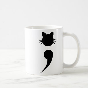 Mental Health Awareness Cat Semicolon Shirt_ Cat L Coffee Mug