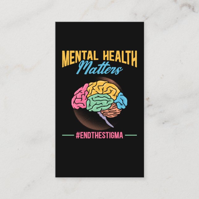 Mental Health Awareness Colourful Brain Business Card (Front)
