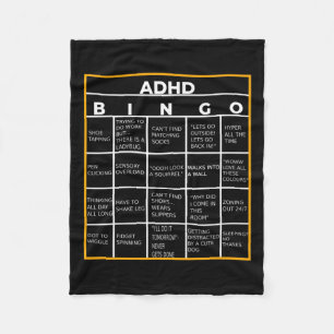 Mental Health Awareness Day Adhd Bingo Fun Gift Fleece Blanket