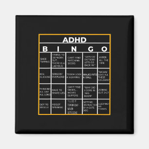 Mental Health Awareness Day Adhd Bingo Fun Gift Magnet