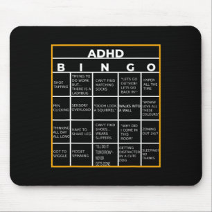 Mental Health Awareness Day Adhd Bingo Fun Gift Mouse Mat