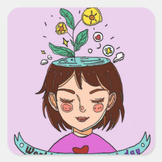 Mental Health Awareness Day Square Sticker