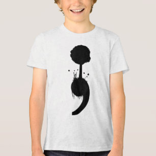 Mental Health Awareness Designs Semicolon Tree Sui Tri-Blend Shirt