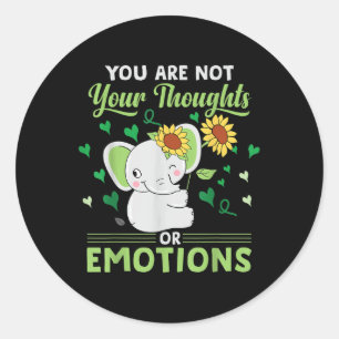 Mental Health Awareness Elephant Classic Round Sticker