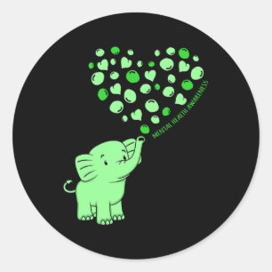 Mental Health Awareness Elephant Hearts Supporter  Classic Round Sticker