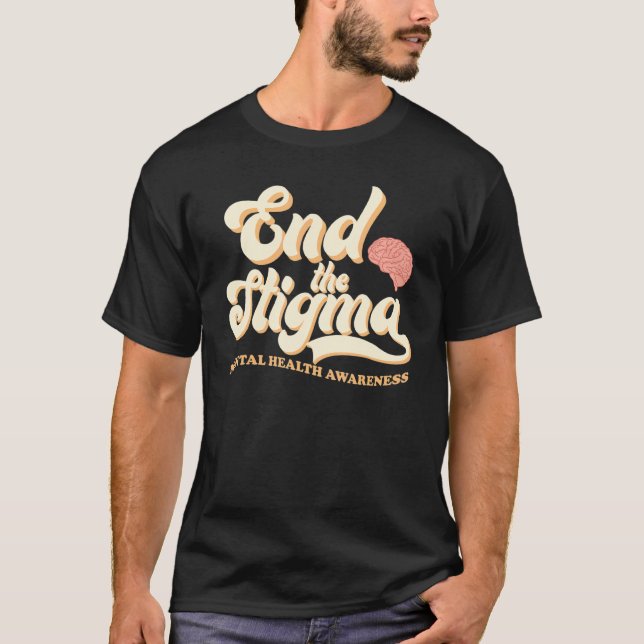 Mental Health Awareness End The Stigma Graphic Bra T-Shirt (Front)