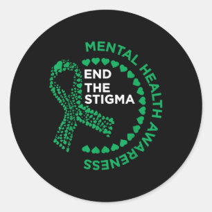 Mental Health Awareness End The Stigma Mental Heal Classic Round Sticker