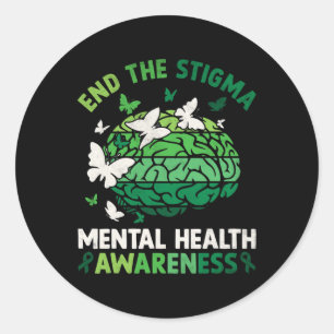 Mental Health Awareness End The Stigma Therapy  Me Classic Round Sticker
