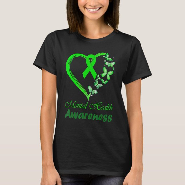 Mental Health Awareness Flower Stigma Support Men  T-Shirt (Front)