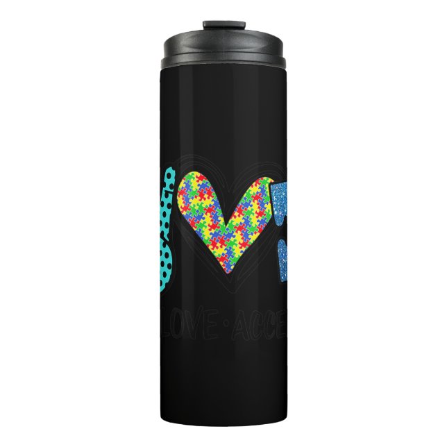 Mental health awareness gift with the phrase peace thermal tumbler (Front)