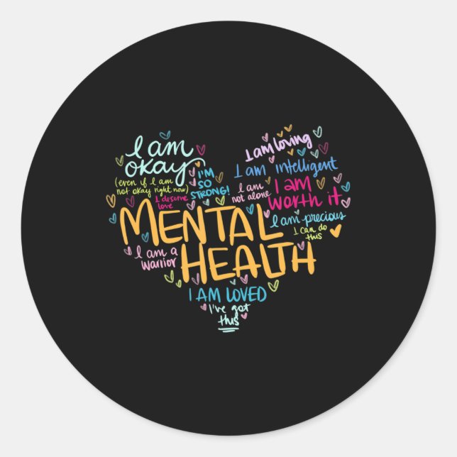 Mental Health Awareness Gifts Depression  Classic Round Sticker (Front)