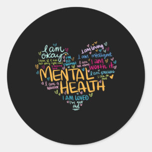 Mental Health Awareness Gifts Depression Premium  Classic Round Sticker