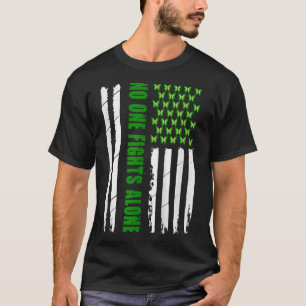 Mental Health Awareness Green Butterfly America Fl T-Shirt