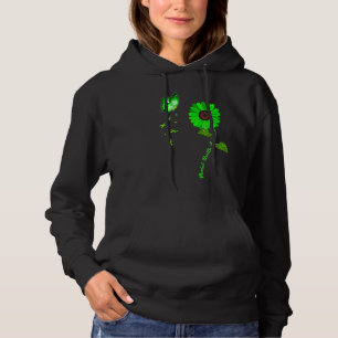 Mental Health Awareness Green Butterfly Sunflower Hoodie