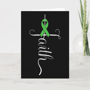 Mental Health Awareness Green Ribbon 1  Card