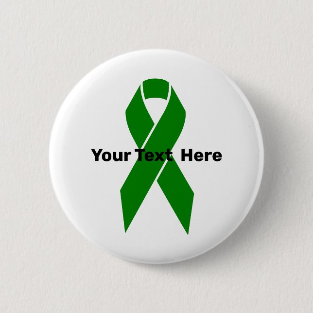 Mental Health Awareness Green Ribbon 6 Cm Round Badge (Front)