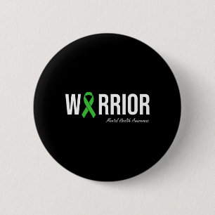 Mental Health Awareness Green Ribbon 6 Cm Round Badge