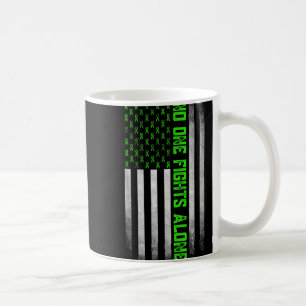 Mental Health Awareness Green Ribbon American Flag Coffee Mug