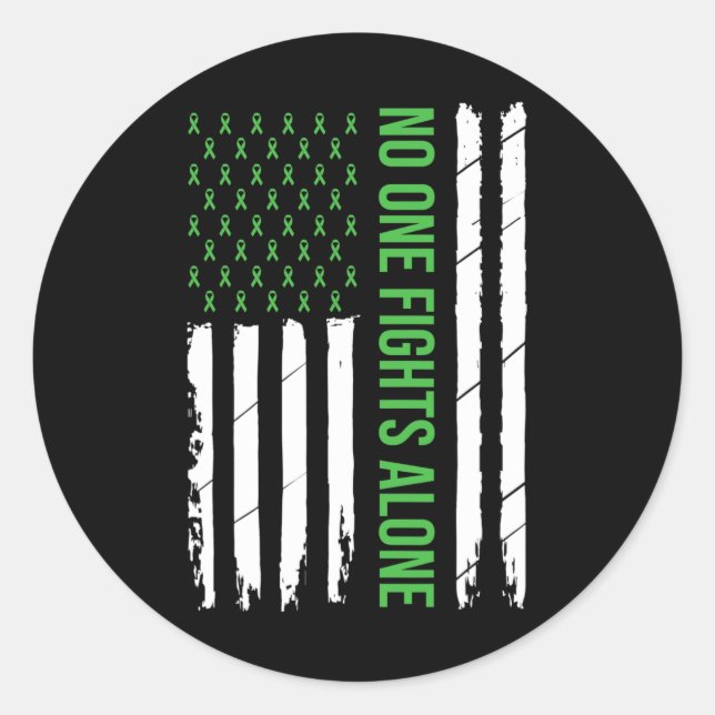 Mental Health Awareness Green Ribbon  Classic Round Sticker (Front)